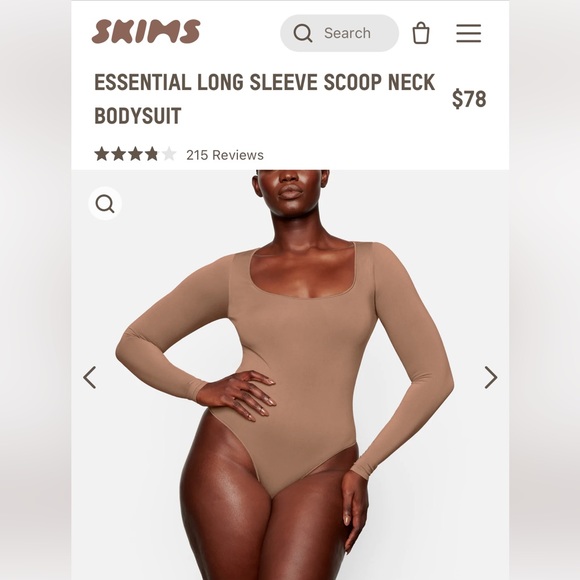 skims long sleeve scoop neck bodysuit - Picture 10 of 11